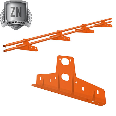 Снегозадержатель трубчатый СТАНДАРТ 45х25мм 3 метра 4 опоры RAL2004 Оранжевый Апельсин