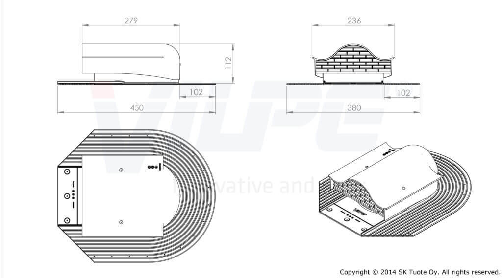 780134 Кровельный вентиль HUOPA -KTV (коричневый) чертеж