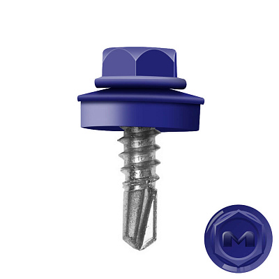 Саморез кровельный DAXMER по металлу RAL5002 Синий Ультрамарин 5,5 19мм