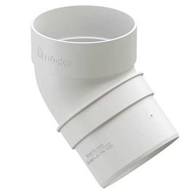 Колено трубы 45 градусов ДЕКЕ STANDARD d80мм цвет RAL 9003 Белый