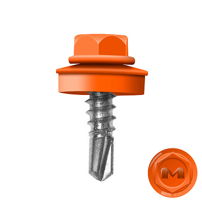 Саморез кровельный DAXMER по металлу RAL2004 Апельсин 5,5 19мм