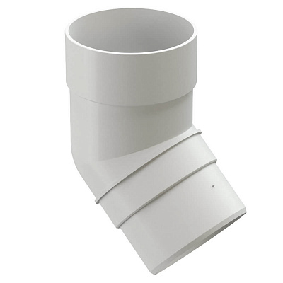 Колено трубы 45 градусов водостока Дёке Premium RAL 9003 Белый Пломбир