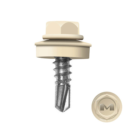 Саморез кровельный DAXMER по металлу RAL1015 Слоновая кость 5,5 19мм