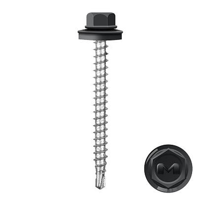 Саморез кровельный DAXMER по дереву RAL9004 Черный 4,8 50мм