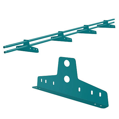 Снегозадержатель трубчатый ЭКОНОМ D-32мм 3 метра 4 опоры RAL5021 Морская волна