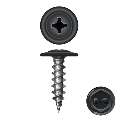 Caморез ПШ по дереву 4,2х16 RAL9004 Черный прессшайба