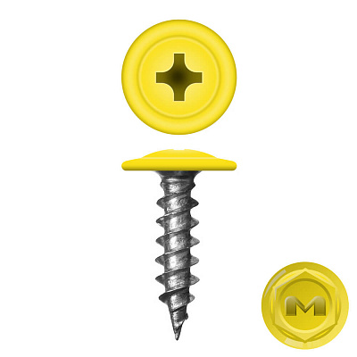 Caморез ПШ по дереву 4,2х16 RAL1018 Желтый прессшайба