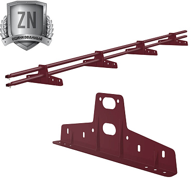 Снегозадержатель трубчатый СТАНДАРТ 45х25мм 3 метра 4 опоры RAL3005 Красное вино