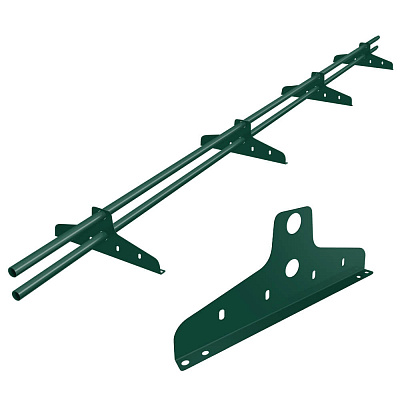 Снегозадержатель трубчатый ЭКОНОМ D-32мм 3 метра 4 опоры RAL6005 Зеленый мох