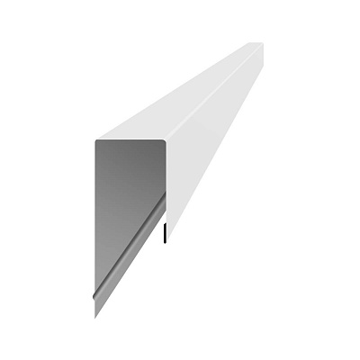 Планка заборная П-образная 10мм RAL9003 Белая 1.25 м