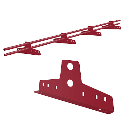 Снегозадержатель трубчатый ЭКОНОМ D-32мм 3 метра 4 опоры RAL3003 Рубин