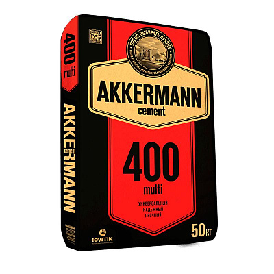 Цемент AKKERMAN Горнозаводск М-400 фасовка 50 кг фото Центр Металлокровли