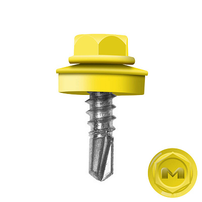 Саморез кровельный DAXMER по металлу RAL1018 Желтый 5,5 19мм