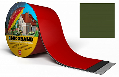 Лента NICOBAND Зеленый 10м*15 см самоклеящаяся фото Центр Металлокровли