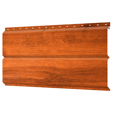 Сайдинг металлический ЕВРО-БРУС под брус дерево Кедр 3D Темный SteelArt фото Центр Металлокровли