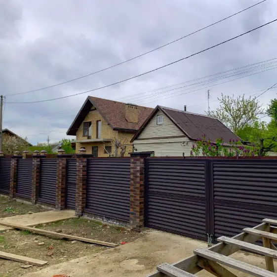 Забор Реснички 8019 МАТТЕ Темный Шоколад матовый двусторонний