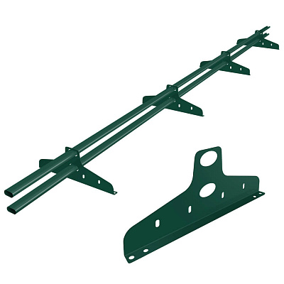 Снегозадержатель BORGE NewLine 40х20мм 3 метра 4 опоры RAL6005 Зеленый мох