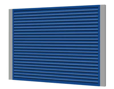 Секция забора жалюзи из ламелей жалюзи ЭКО-Z RAL5005 Синий сигнал с металлическими столбами