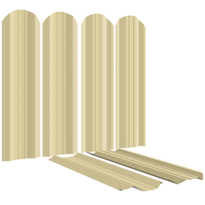 Штакетник (евроштакетник) ЭКО-М RAL1014-1014 Бежевый полиэстер двусторонний