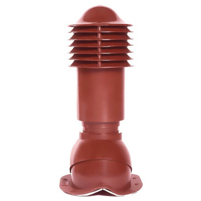 Труба вентиляционная VIOTTO d110мм h550мм для металлочерепицы RAL3005 красное вино вид спереди