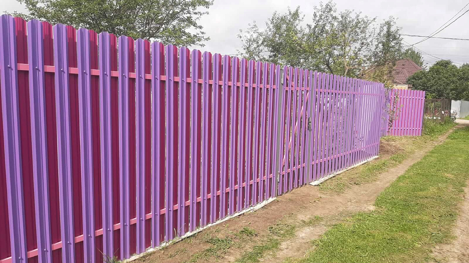 Евроштакетник ЭКО-М 43м RAL4005 Сиреневый, RAL4006 Пурпурный Полиэстер