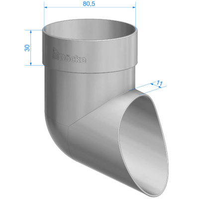 Наконечник трубы ДЕКЕ STANDARD d80мм цвет RAL 9003 Белый размеры